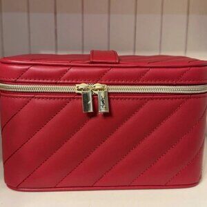 Yves Saint Laurent Red Vanity Makeup Bag with Mirror NEW In box
